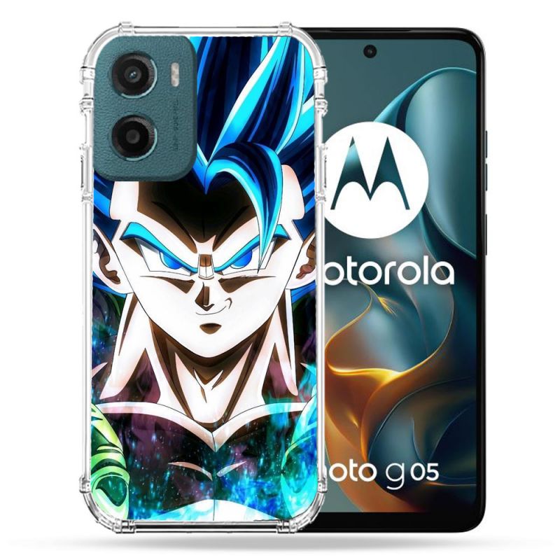 Coque Renforcée Pour Motorola G05 / E15 Manga Dragon Ball Gogeta Visage