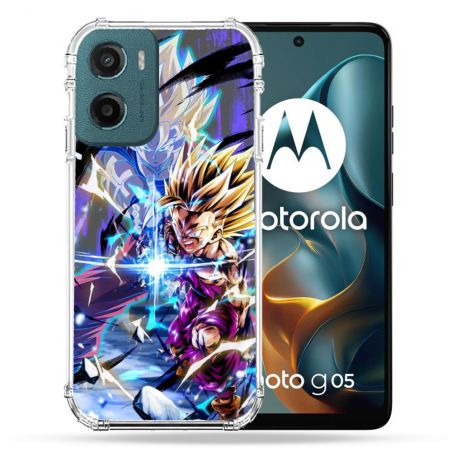 Coque Renforcée Pour Motorola G05 / E15 Manga Dragon Ball Sangohan Duo