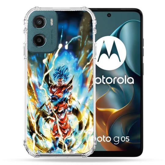 Coque Renforcée Pour Motorola G05 / E15 Manga Dragon Ball Sangoku Blanc