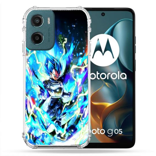 Coque Renforcée Pour Motorola G05 / E15 Manga Dragon Ball Vegeta Bleu