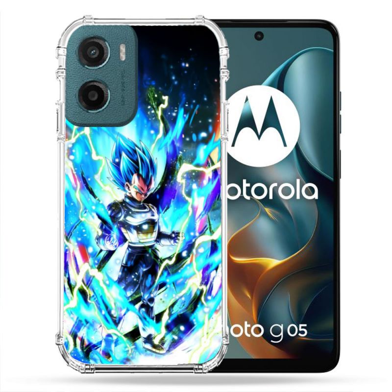 Coque Renforcée Pour Motorola G05 / E15 Manga Dragon Ball Vegeta Bleu