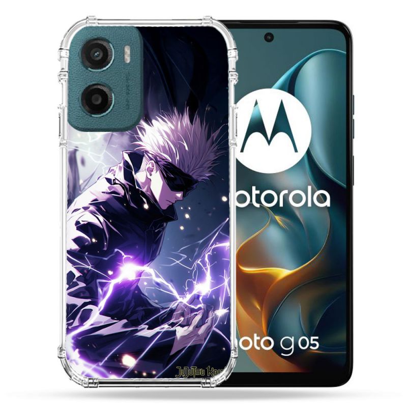 Coque Renforcée Pour Motorola G05 / E15 Manga Jujutsu Kaisen Gojo Saturo