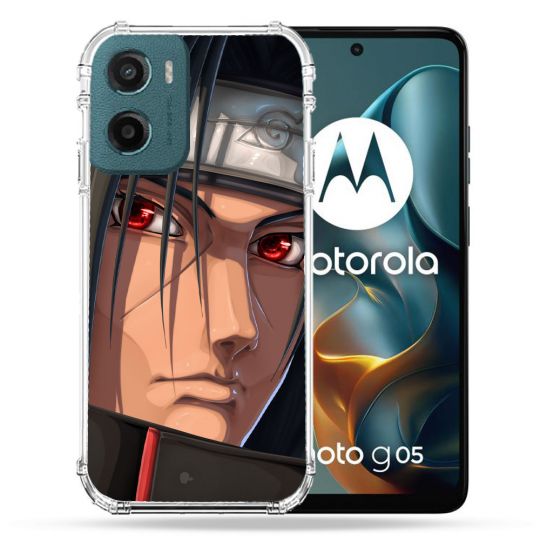 Coque Renforcée Pour Motorola G05 / E15 Manga Naruto Itachi Visage