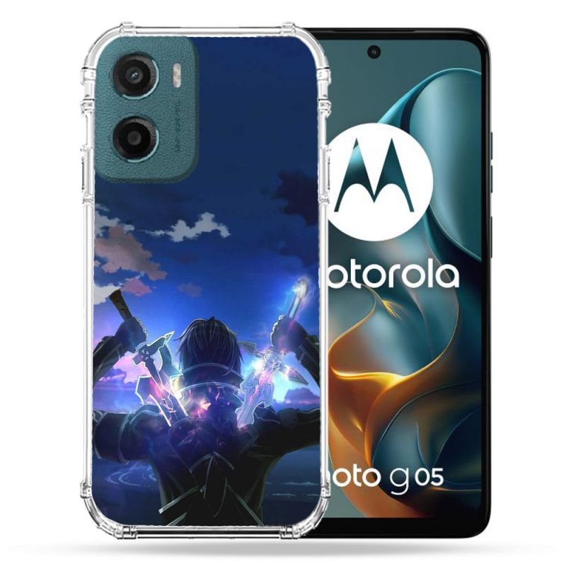 Coque Renforcée Pour Motorola G05 / E15 Manga SAO sword Art Online Epee