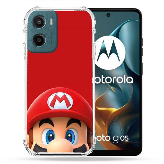 Coque Renforcée Pour Motorola G05 / E15 Mario Rouge
