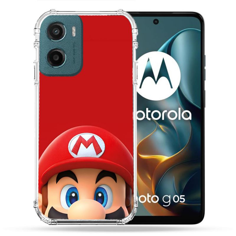 Coque Renforcée Pour Motorola G05 / E15 Mario Rouge