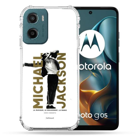 Coque Renforcée Pour Motorola G05 / E15 Michael Jackson Blanc