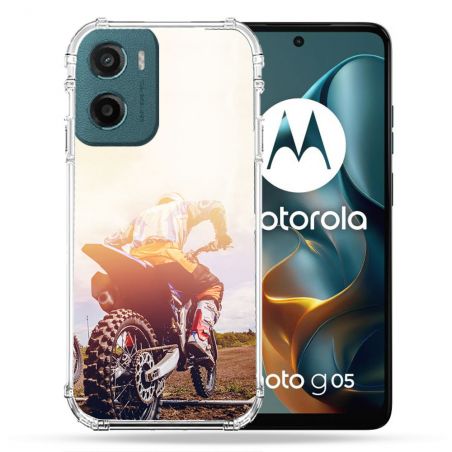 Coque Renforcée Pour Motorola G05 / E15 Moto Cross Soleil