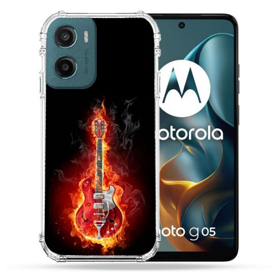 Coque Renforcée Pour Motorola G05 / E15 Musique Guitare Electrique