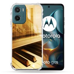 Coque Renforcée Pour Motorola G05 / E15 Musique Piano Retro