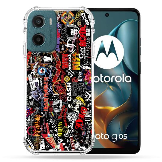 Coque Renforcée Pour Motorola G05 / E15 Musique Rock Groupe