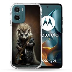 Coque Renforcée Pour Motorola G05 / E15 Musique Rock Herisson