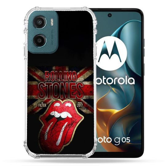 Coque Renforcée Pour Motorola G05 / E15 Musique Rolling Stones