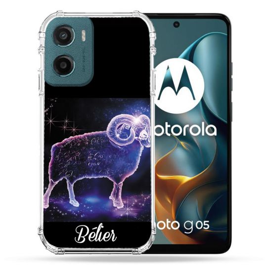 Coque Renforcée Pour Motorola G05 / E15 Signe Zodiaque 2 Bélier