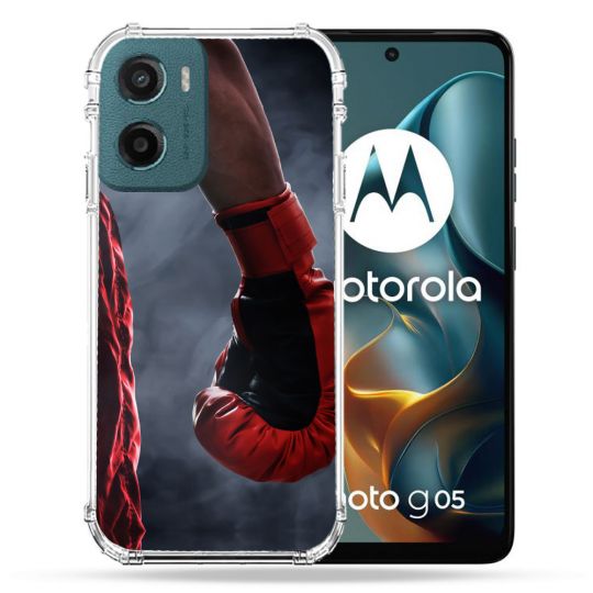 Coque Renforcée Pour Motorola G05 / E15 Sport Boxe Gant Rouge