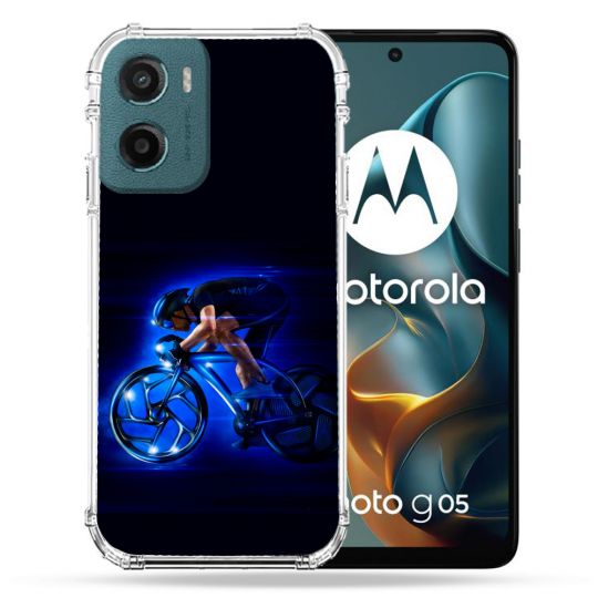 Coque Renforcée Pour Motorola G05 / E15 Sport Cyclisme Bleu
