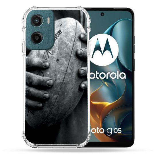 Coque Renforcée Pour Motorola G05 / E15 Sport Rugby Ballon Vintage