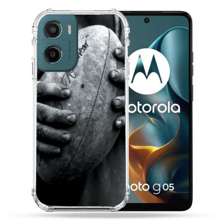 Coque Renforcée Pour Motorola G05 / E15 Sport Rugby Ballon Vintage