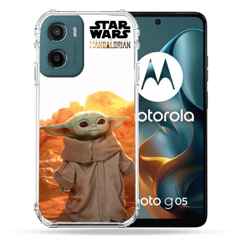 Coque Renforcée Pour Motorola G05 / E15 Star Wars - Yoda bebe soleil