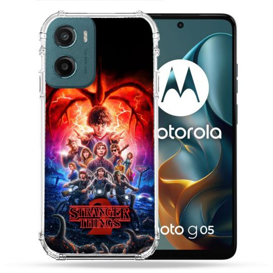 Coque Renforcée Pour Motorola G05 / E15 Stranger Things Affiche 2