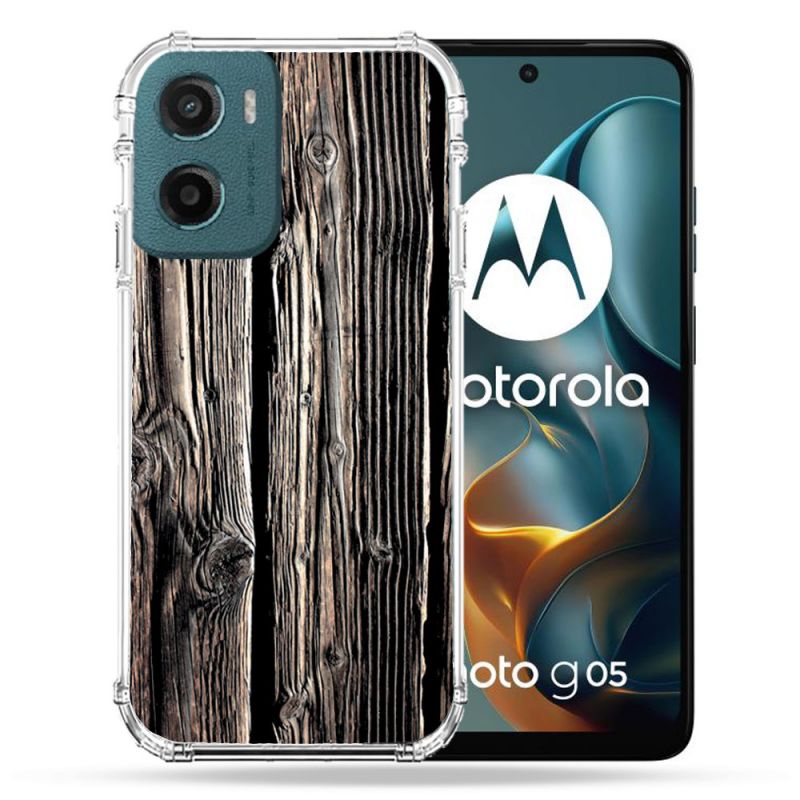 Coque Renforcée Pour Motorola G05 / E15 Texture Bois