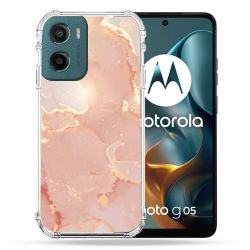 Coque Renforcée Pour Motorola G05 / E15 Texture Marbre Rose