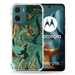 Coque Renforcée Pour Motorola G05 / E15 Texture Marbre Vert
