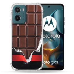 Coque Renforcée Pour Motorola G05 / E15 Texture Trompe Oeil Chocolat