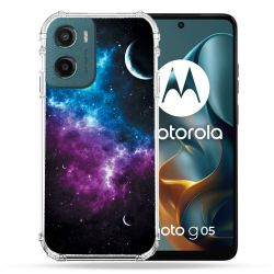 Coque Renforcée Pour Motorola G05 / E15 Univers Bleu Violet