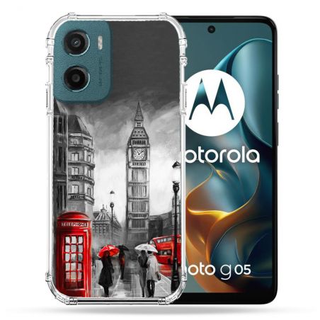 Coque Renforcée Pour Motorola G05 / E15 Voyage Angleterre Londres Vintage