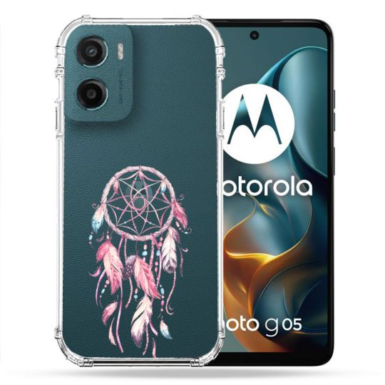 Coque Renforcée Transparente Pour Motorola G05 / E15 Attrape Reve Rose