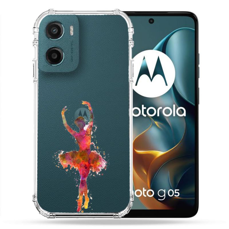 Coque Renforcée Transparente Pour Motorola G05 / E15 Danseuse etoile