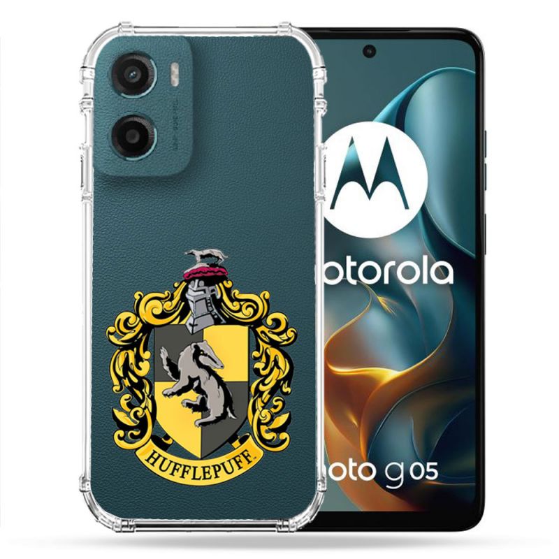 Coque Renforcée Transparente Pour Motorola G05 / E15 Harry Potter Hufflepuff