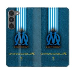 Housse Cuir Portefeuille Pour Samsung Galaxy A36 5G Olympique Marseille OM Bande