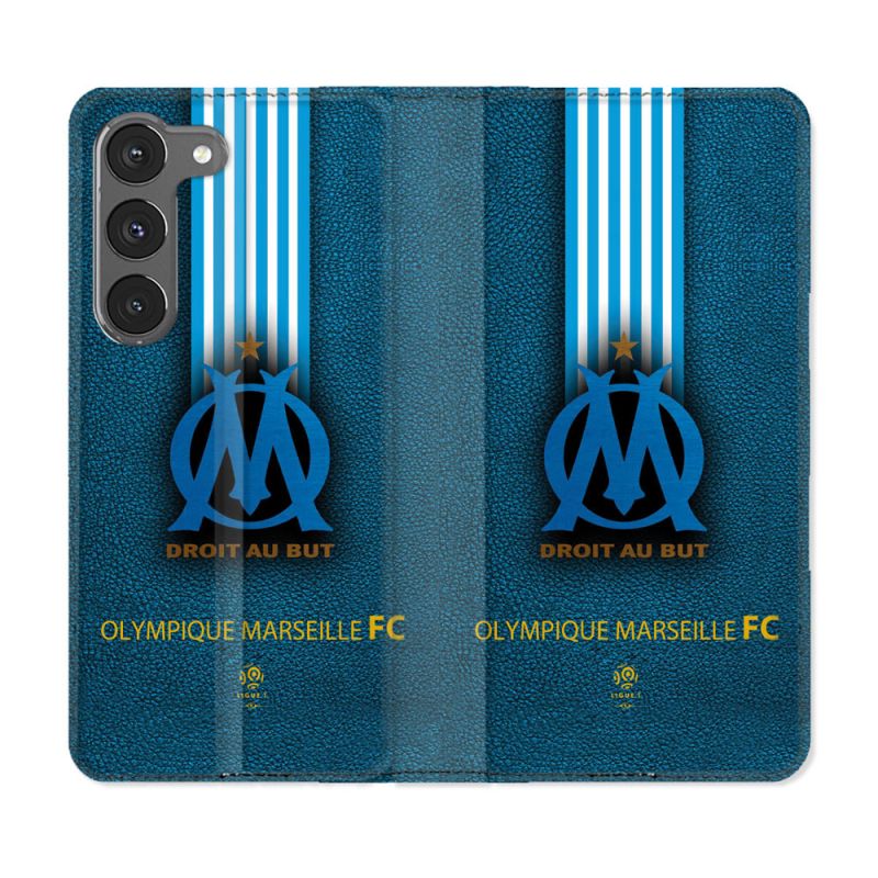 Housse Cuir Portefeuille Pour Samsung Galaxy A36 5G Olympique Marseille OM Bande