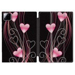 Coque Renforcée Pour Xiaomi Pad 7 / 7 Pro Amour Coeur Rose Montant sur Noir