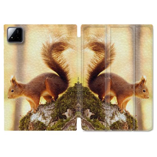 Coque Renforcée Pour Xiaomi Pad 7 / 7 Pro Animal Ecureuil Bois