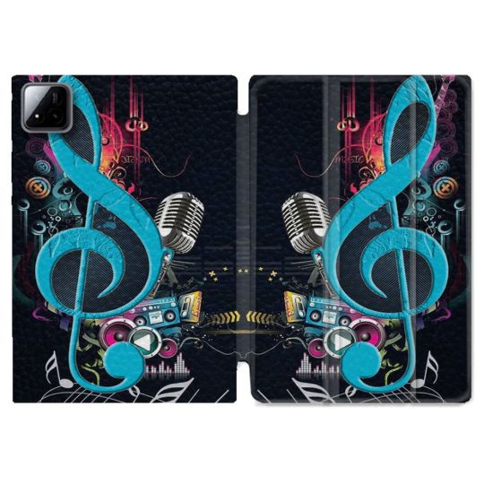 Coque Renforcée Pour Xiaomi Pad 7 / 7 Pro Musique Cle Sol Bleu