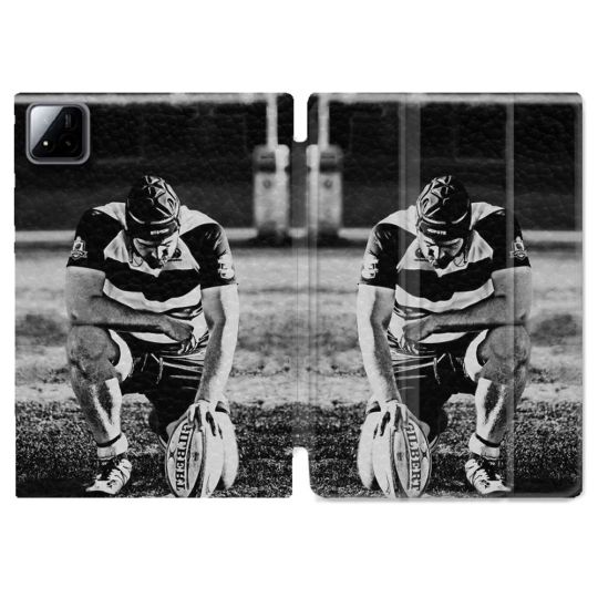 Coque Renforcée Pour Xiaomi Pad 7 / 7 Pro Sport Rugby Noir Blanc