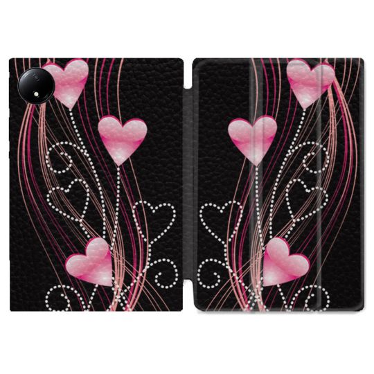 Coque Renforcée Pour Xiaomi Redmi Pad SE 8.7 Amour Coeur Rose Montant sur Noir