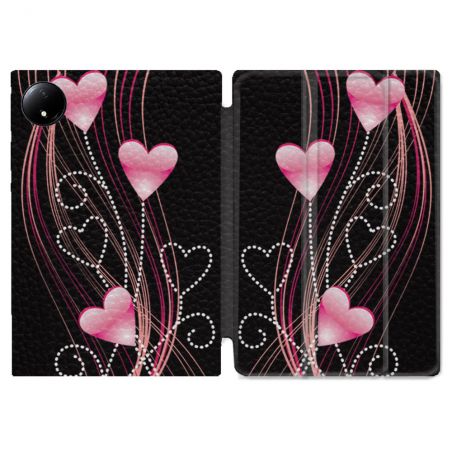 Coque Renforcée Pour Xiaomi Redmi Pad SE 8.7 Amour Coeur Rose Montant sur Noir