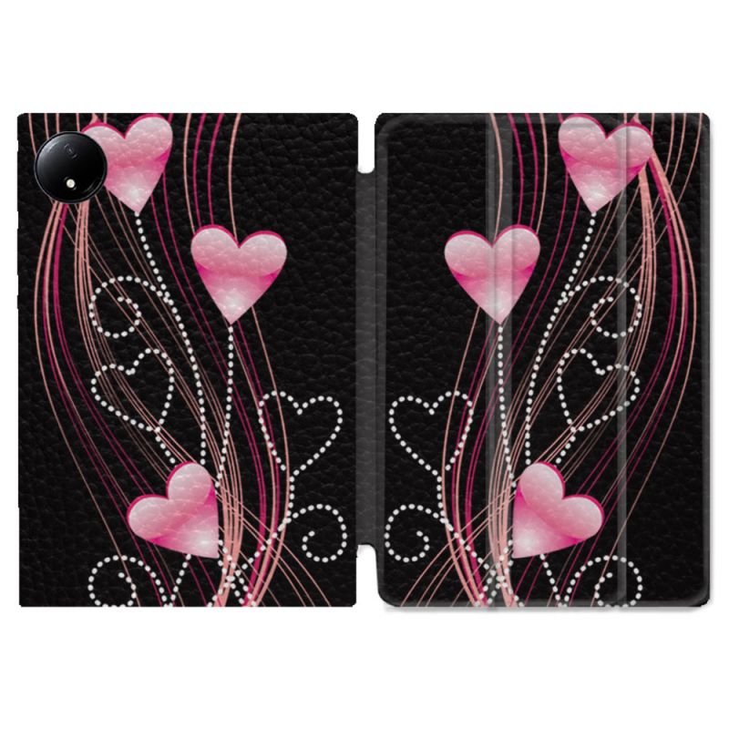 Coque Renforcée Pour Xiaomi Redmi Pad SE 8.7 Amour Coeur Rose Montant sur Noir