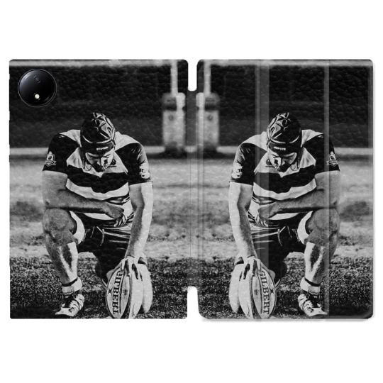Coque Renforcée Pour Xiaomi Redmi Pad SE 8.7 Sport Rugby Noir Blanc