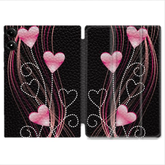 Coque Renforcée Pour Redmi Pad Pro 4G Amour Coeur Rose Montant sur Noir
