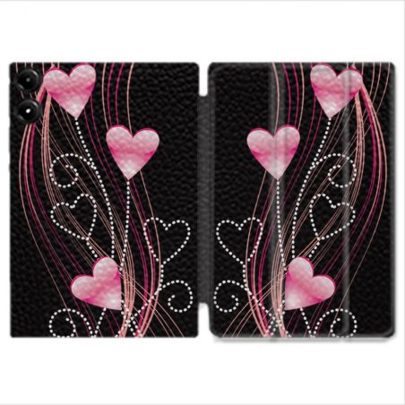 Coque Renforcée Pour Redmi Pad Pro 4G Amour Coeur Rose Montant sur Noir