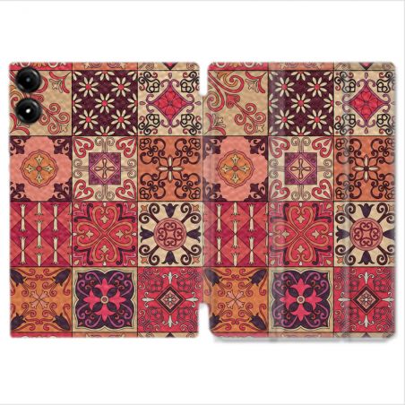 Coque Renforcée Pour Redmi Pad Pro 4G Texture Carreau Ciment Rouge