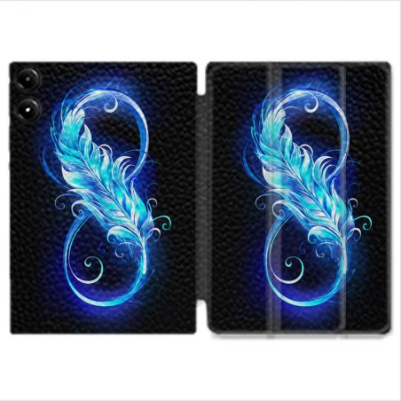 Coque Renforcée Pour Redmi Pad Pro 5G Texture Plume Infini Bleu