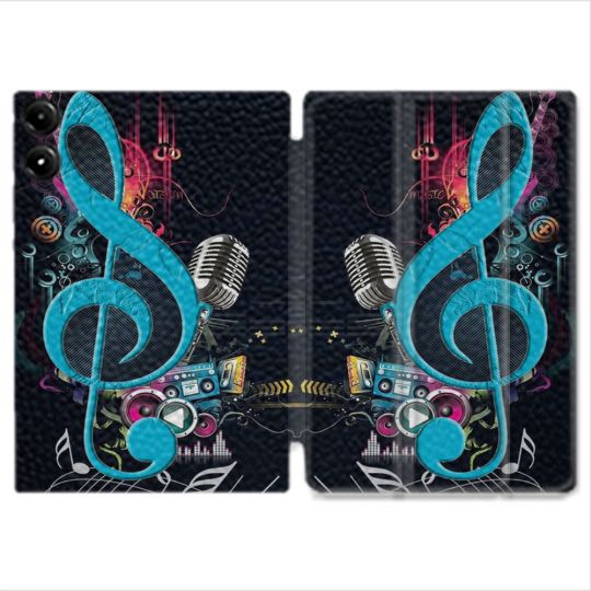 Coque Renforcée Pour Redmi Pad Pro 5G Musique Cle Sol Bleu