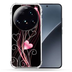 Coque Renforcée Pour Xiaomi 15 Ultra Amour Coeur Rose Montant sur Noir