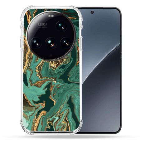 Coque Renforcée Pour Xiaomi 15 Ultra Texture Marbre Vert